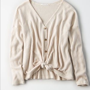 Long sleeve knot knit sweater